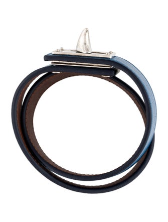 Givenchy Leather Shark Tooth Double Wrap Bracelet
