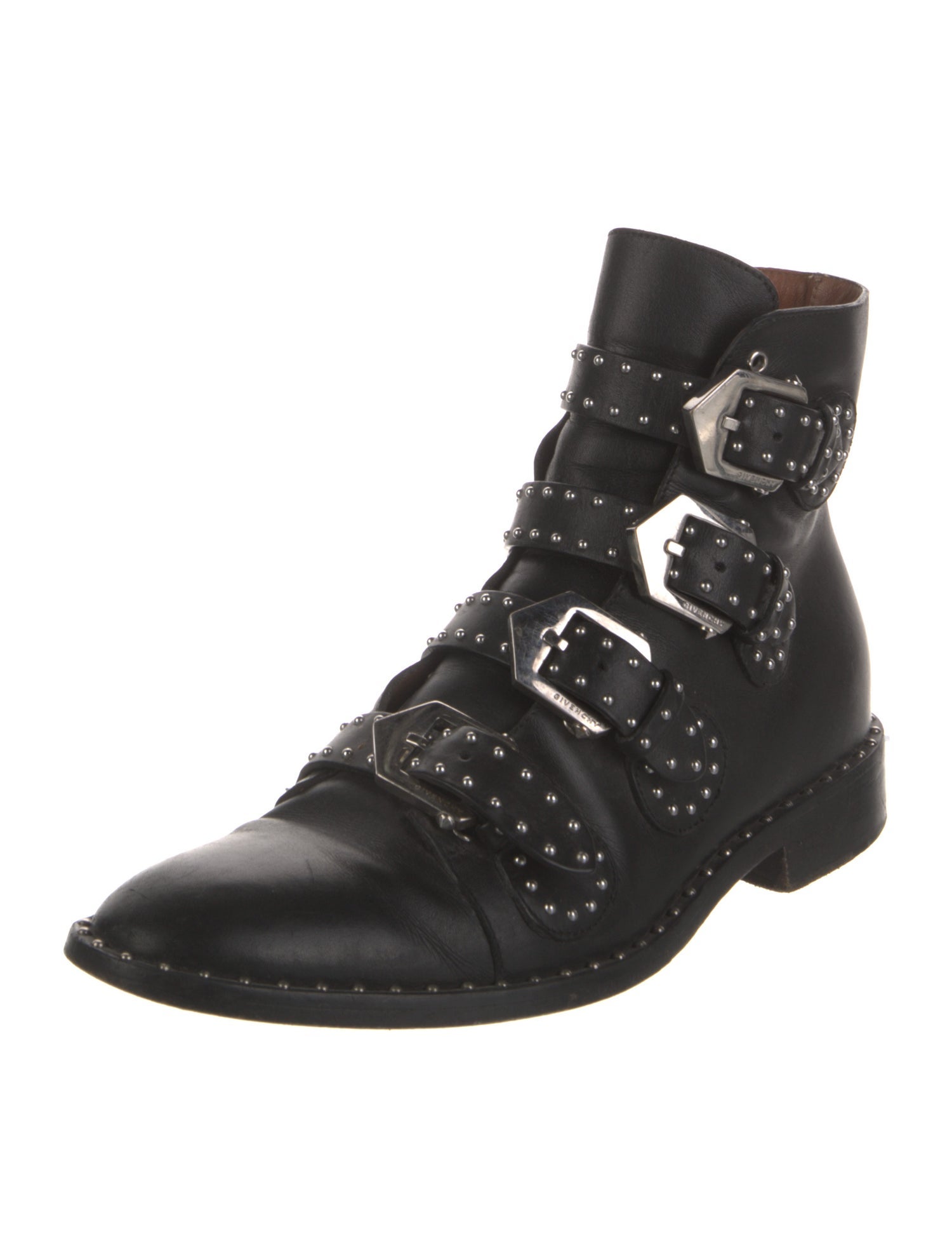 Givenchy Leather Studded Accents Combat Boots