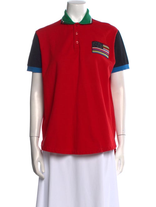 Givenchy Colorblock Pattern Mock Neck Polo