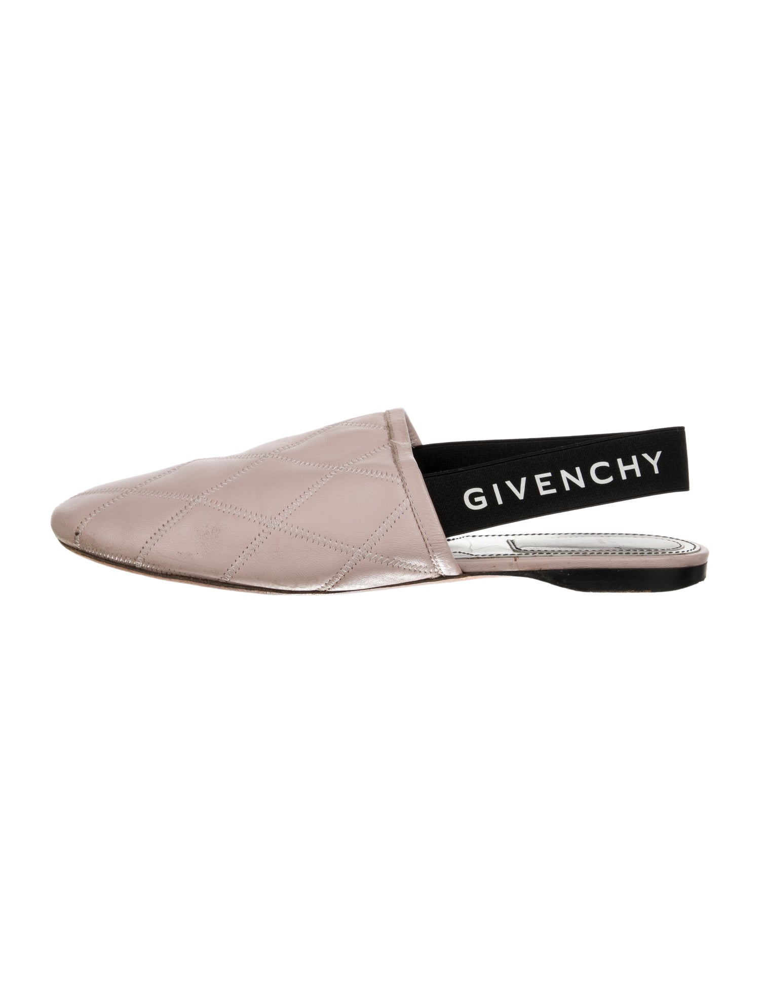 Givenchy Quilted Pattern Leather Slingback Flats