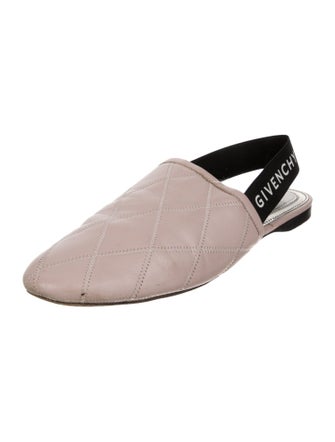 Givenchy Quilted Pattern Leather Slingback Flats