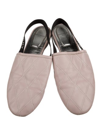 Givenchy Quilted Pattern Leather Slingback Flats