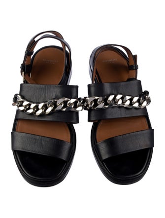 Givenchy Leather Chain-Link Accents Gladiator Sandals