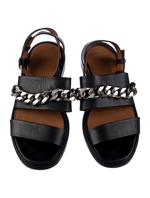 Givenchy Leather Chain-Link Accents Gladiator Sandals