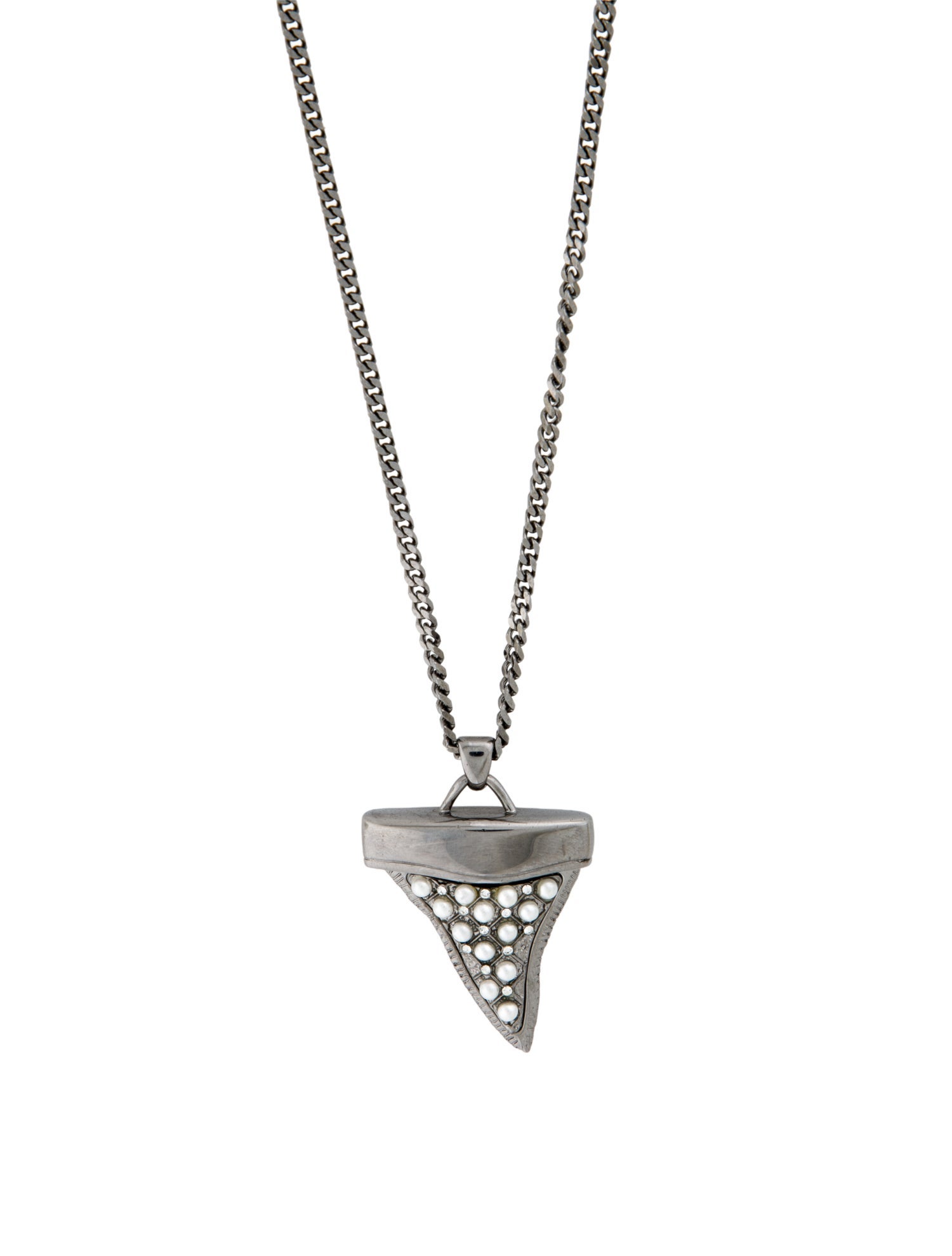 Givenchy Faux Pearl & Crystal Shark Tooth Pendant Layered Necklace