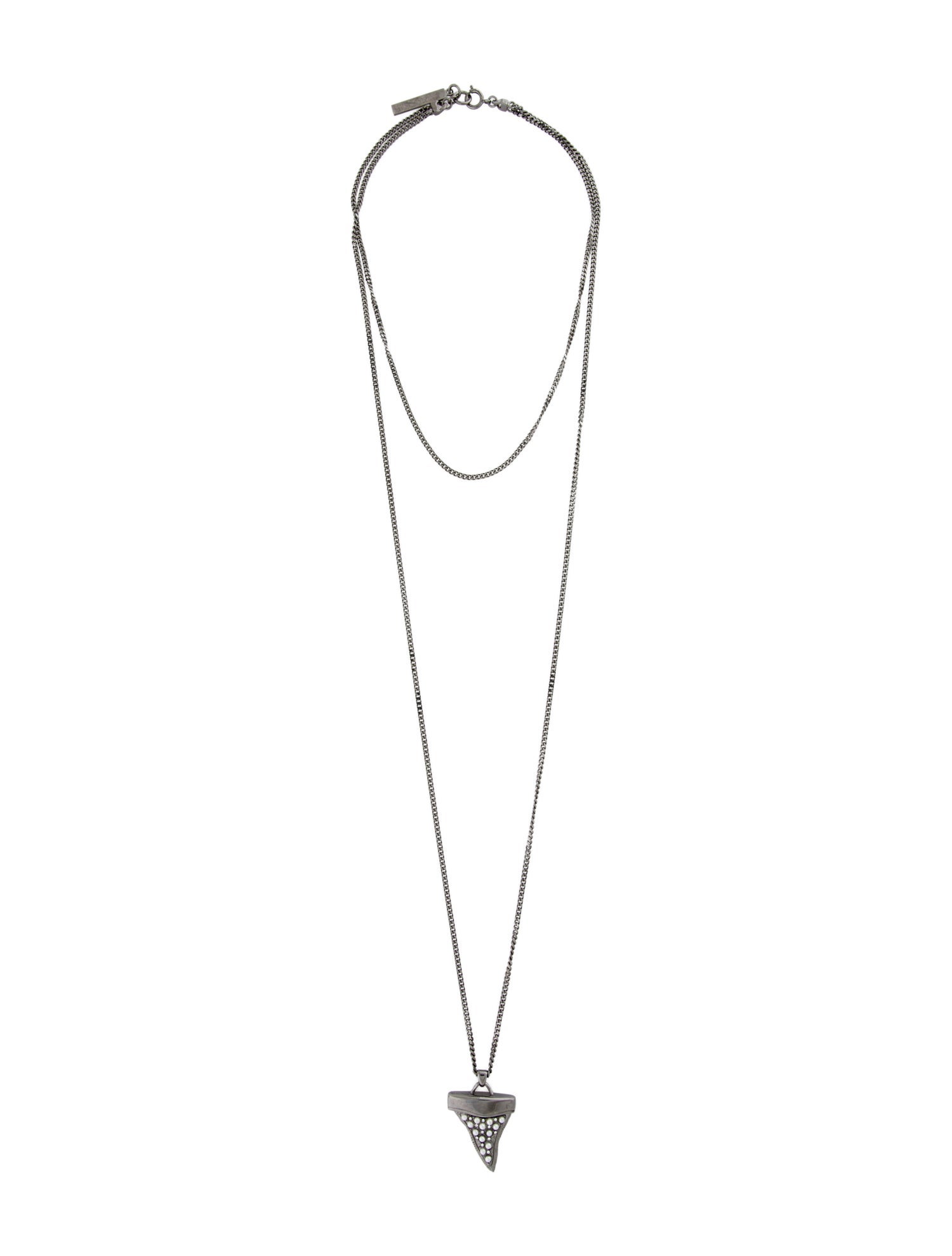 Givenchy Faux Pearl & Crystal Shark Tooth Pendant Layered Necklace