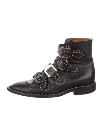 Givenchy Leather Studded Accents Combat Boots