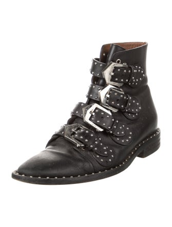 Givenchy Leather Studded Accents Combat Boots