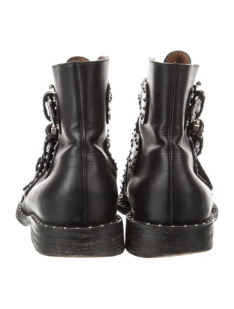 Givenchy Leather Studded Accents Combat Boots