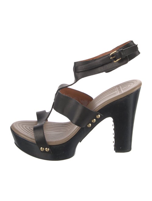 Givenchy Leather Studded Accents T-Strap Sandals