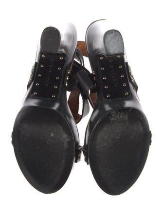 Givenchy Leather Studded Accents T-Strap Sandals