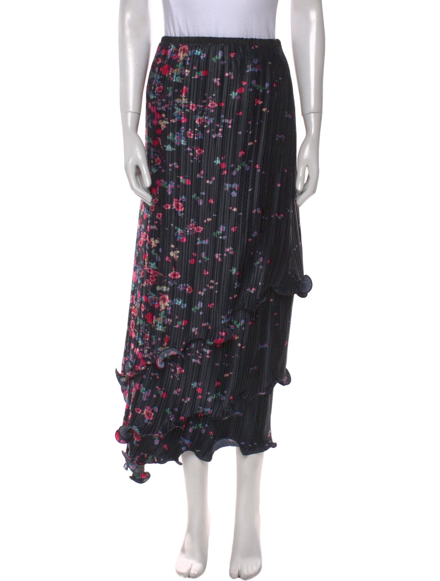 Givenchy Floral Print Midi Length Skirt