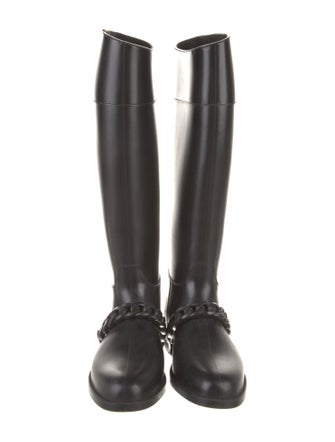 Givenchy Rubber Chain-Link Accents Rain Boots