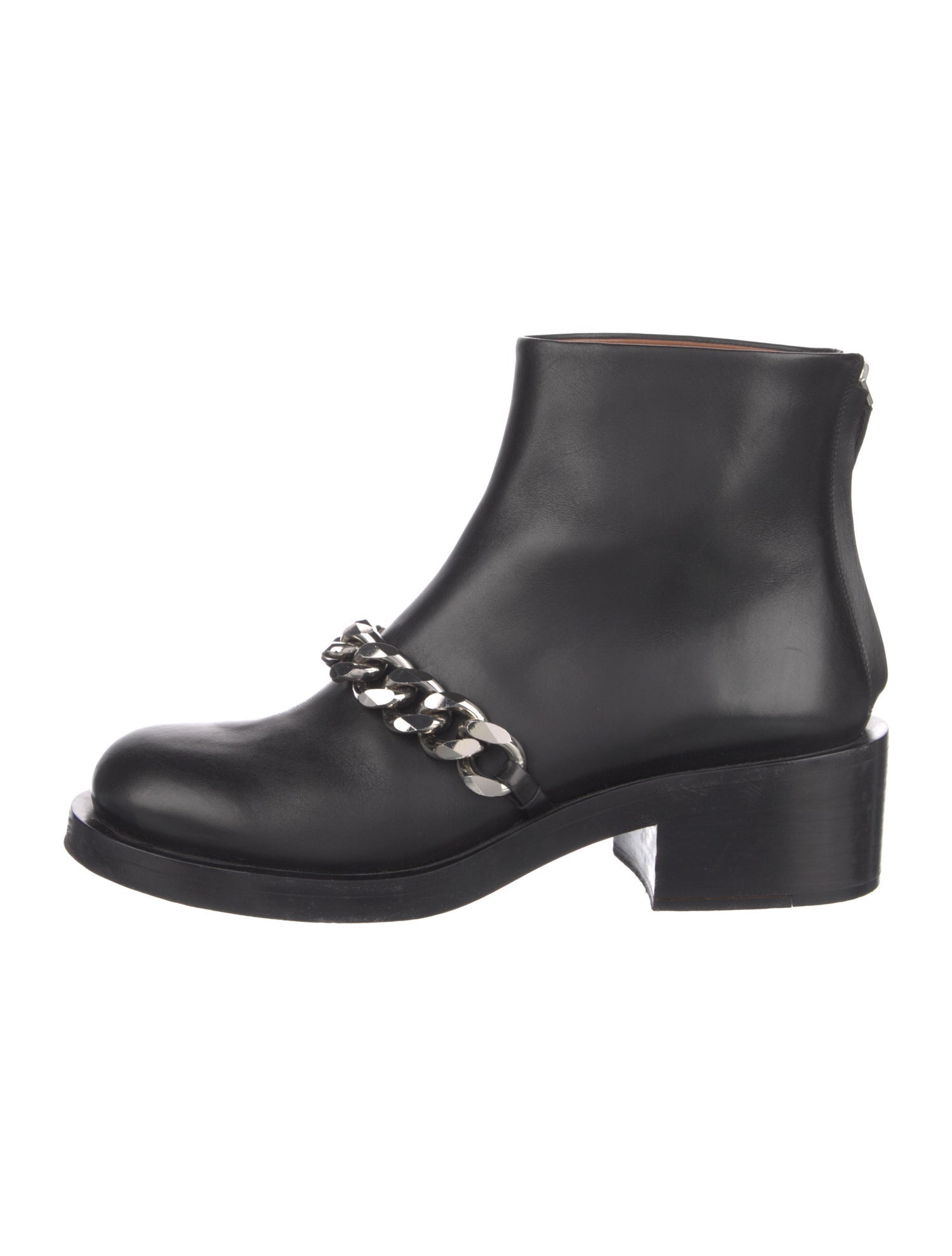 Givenchy Leather Chain-Link Accents Combat Boots