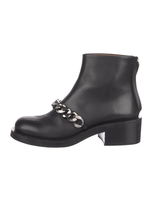 Givenchy Leather Chain-Link Accents Combat Boots