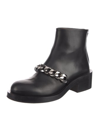 Givenchy Leather Chain-Link Accents Combat Boots