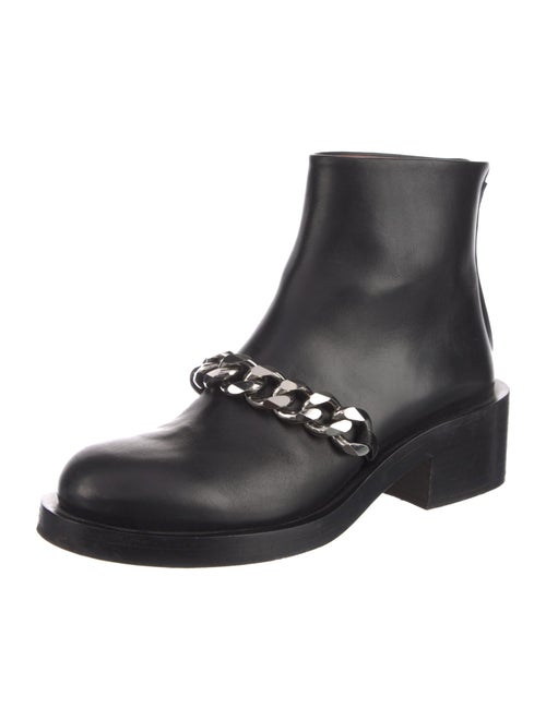Givenchy Leather Chain-Link Accents Combat Boots