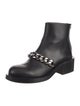 Givenchy Leather Chain-Link Accents Combat Boots