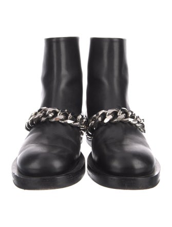 Givenchy Leather Chain-Link Accents Combat Boots