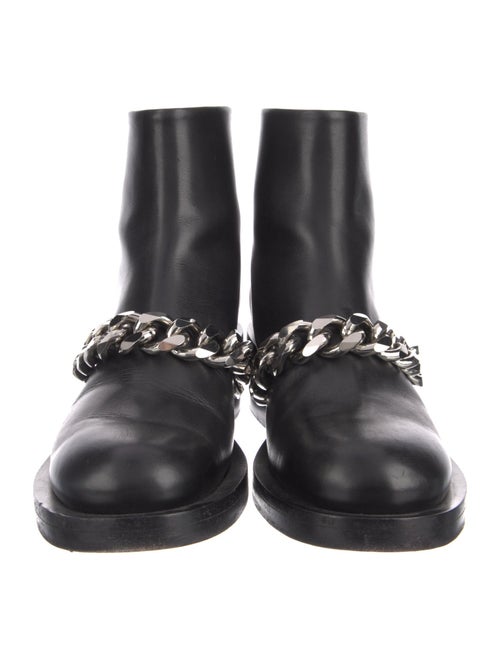 Givenchy Leather Chain-Link Accents Combat Boots