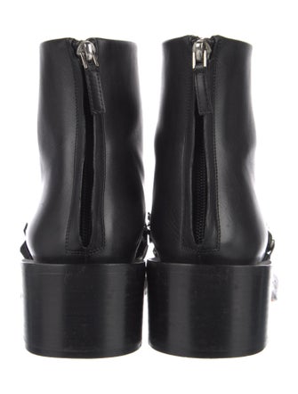 Givenchy Leather Chain-Link Accents Combat Boots