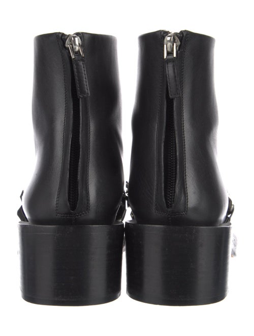 Givenchy Leather Chain-Link Accents Combat Boots