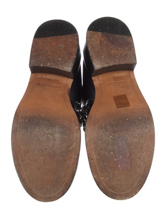 Givenchy Leather Chain-Link Accents Combat Boots