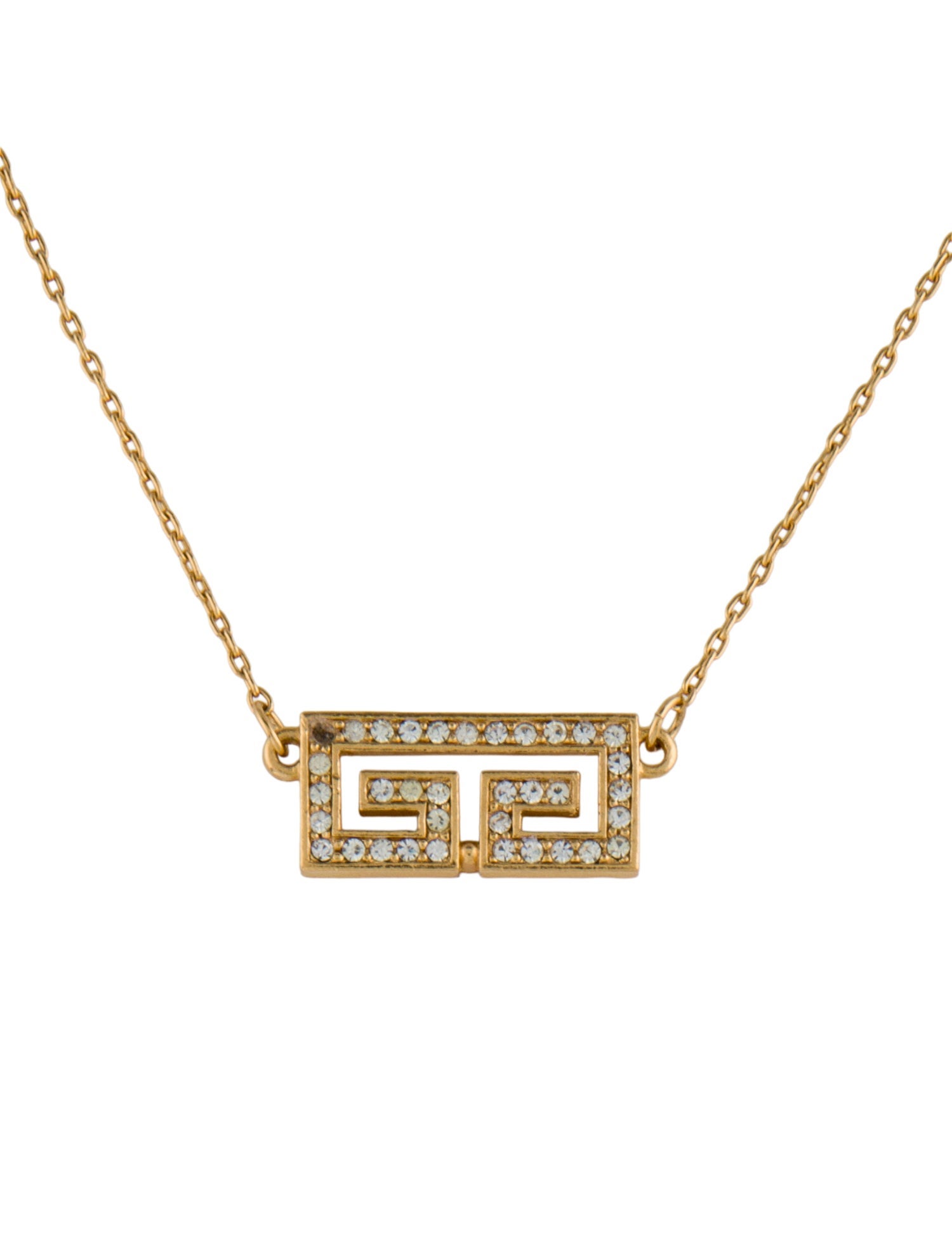 Givenchy Crystal Double G Pendant Necklace