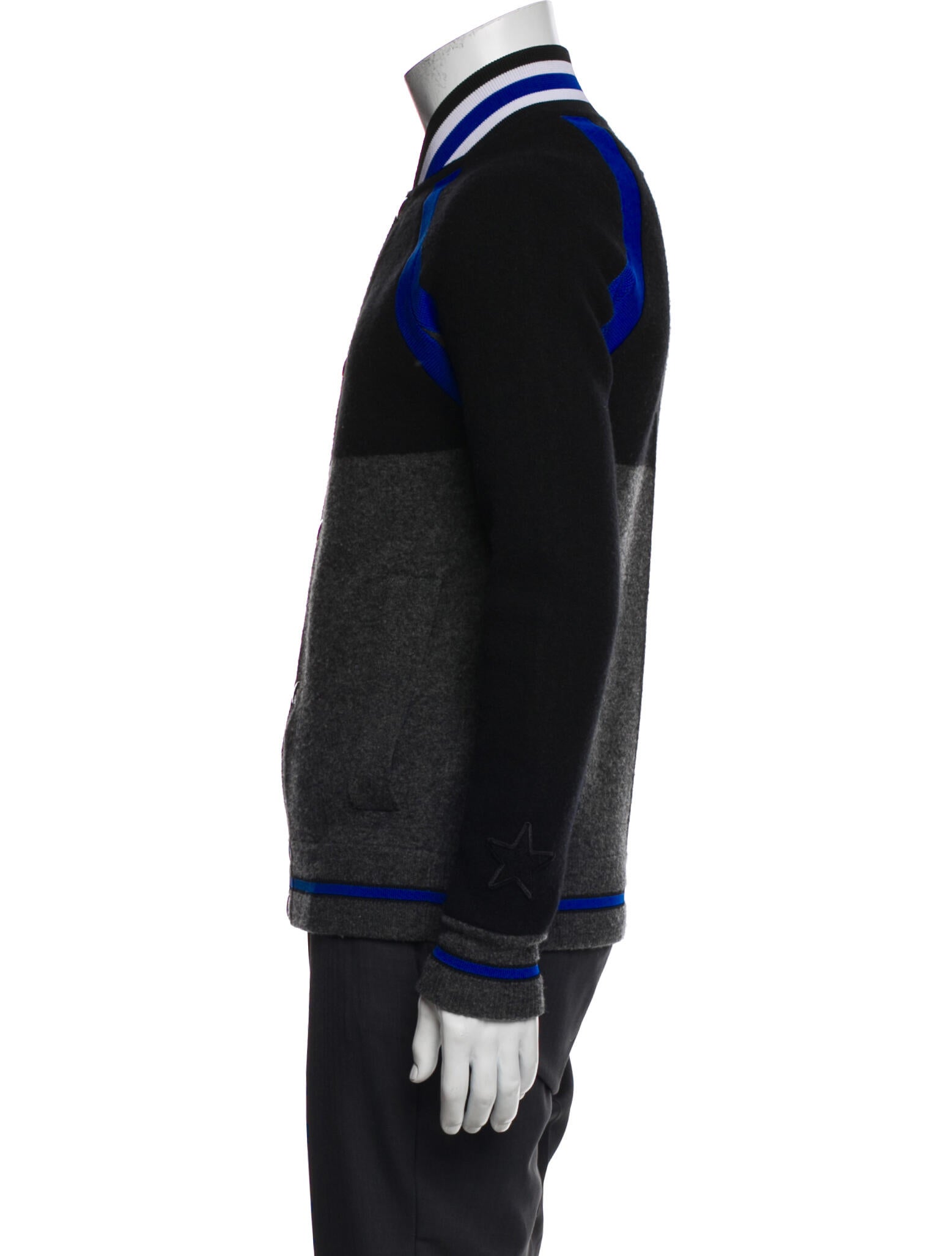 Givenchy Wool Colorblock Pattern Varsity Jacket