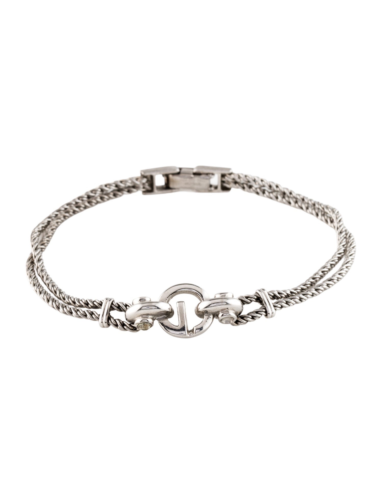 Givenchy Vintage Crystal G Link Bracelet