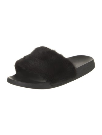 Givenchy Fur Faux Fur Trim Slides