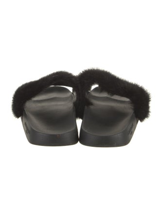 Givenchy Fur Faux Fur Trim Slides