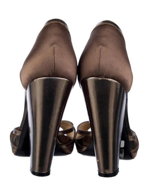 Givenchy Satin Leather Trim Embellishment T-Strap Sandals