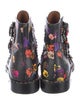 Givenchy Leather Floral Print Combat Boots