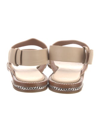 Givenchy Leather Chain-Link Accents Slingback Sandals