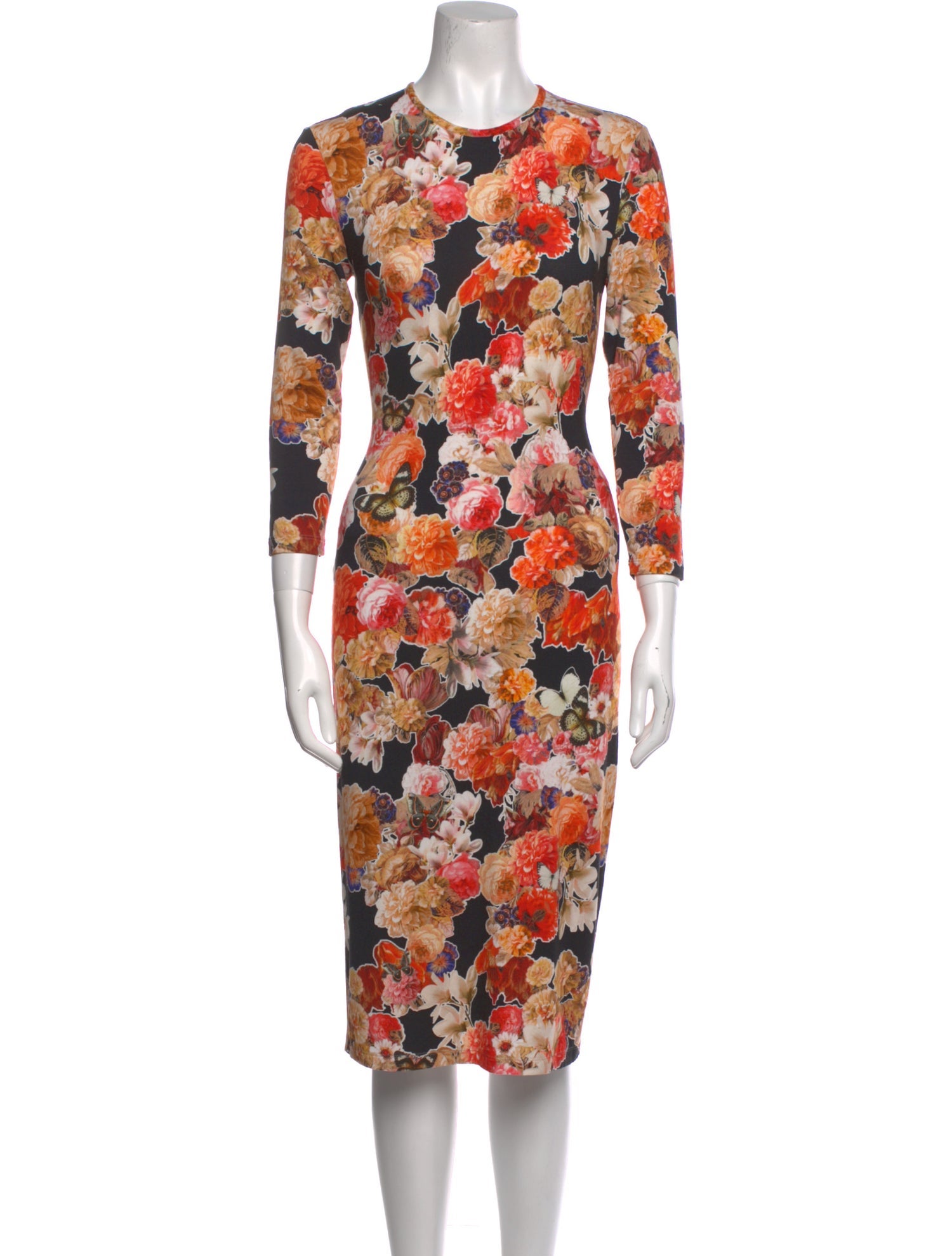 Givenchy Floral Print Midi Length Dress