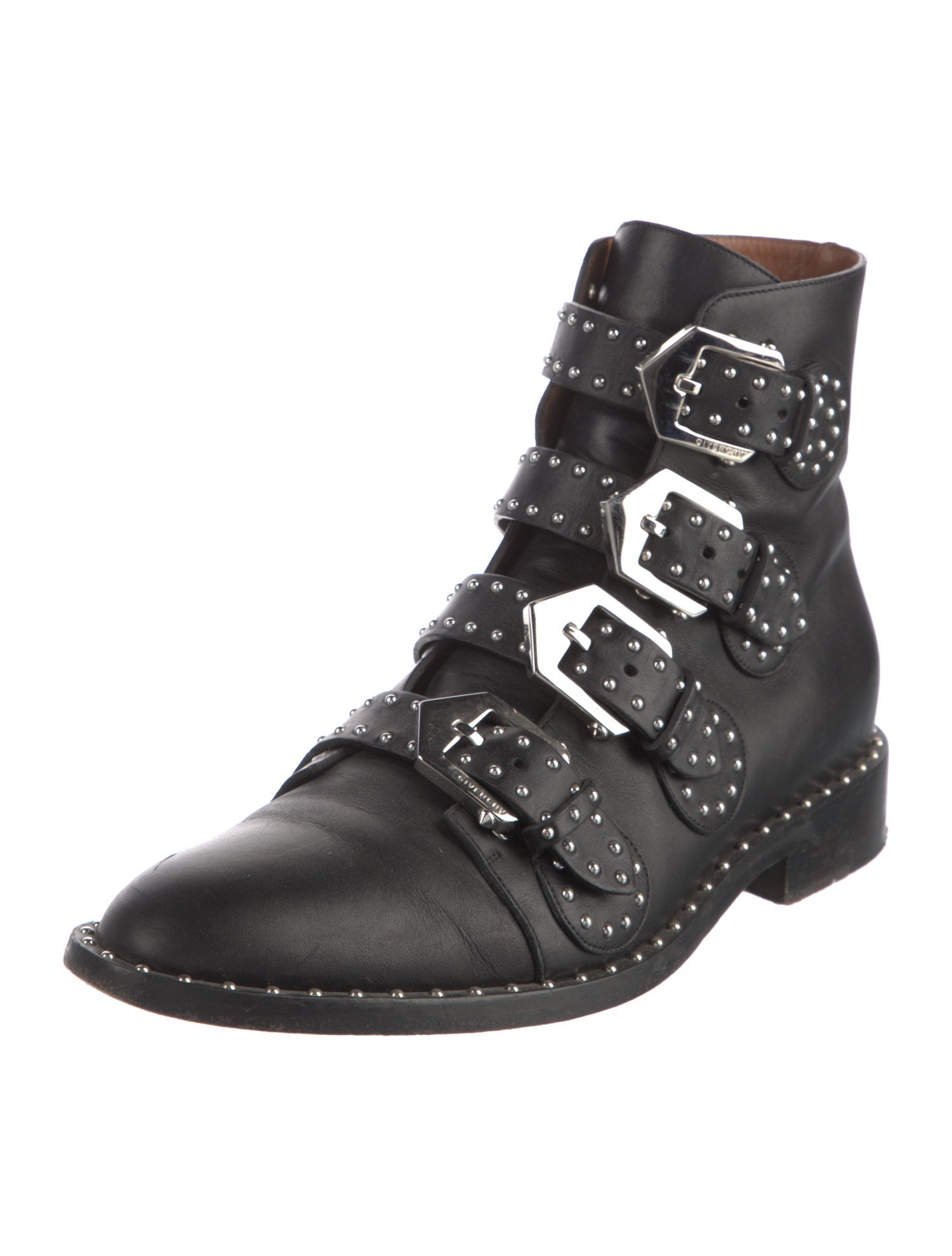 Givenchy Leather Studded Accents Combat Boots