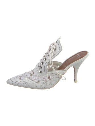 Givenchy Leather Lasercut Accents Mules