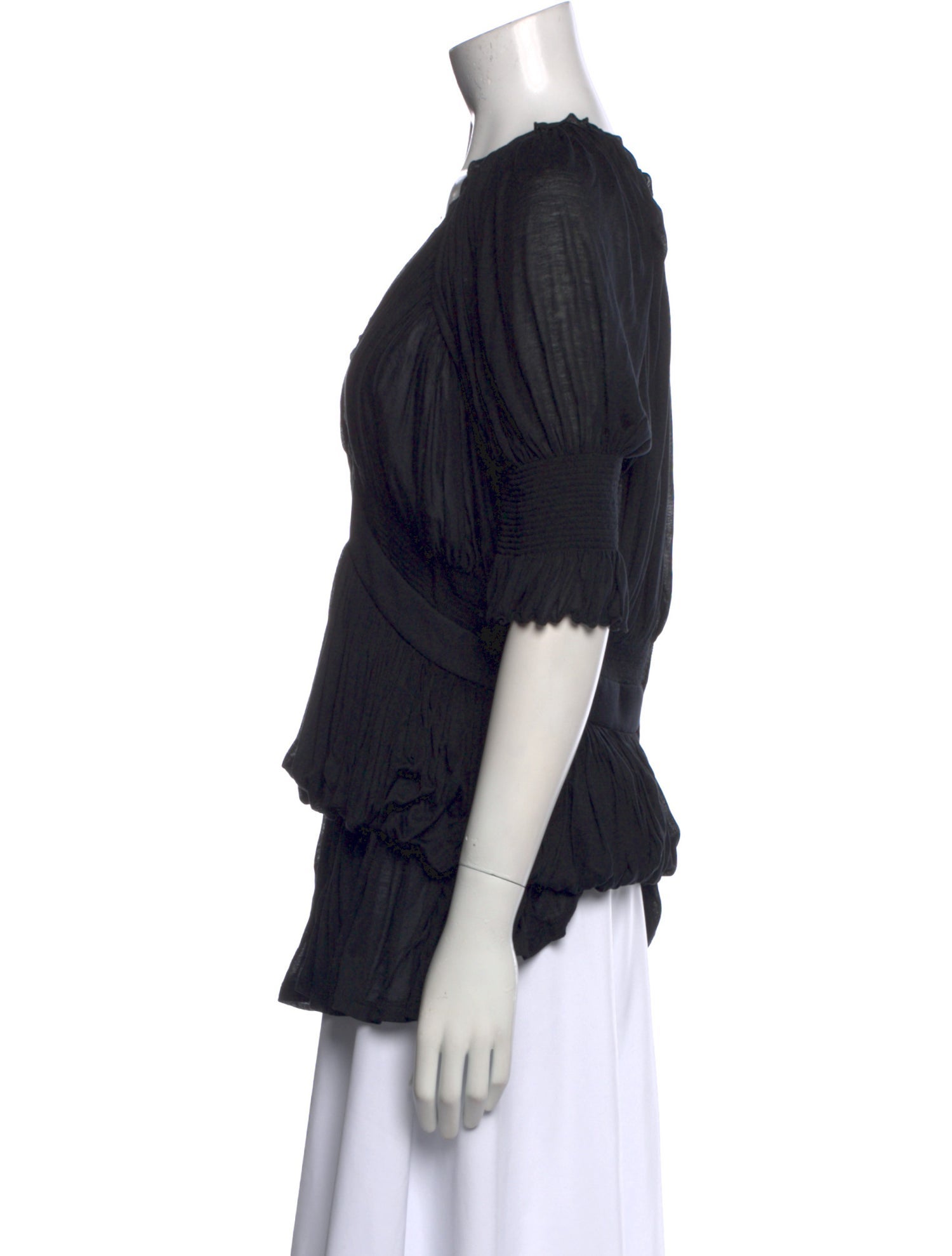 Givenchy V-Neck Short Sleeve Blouse