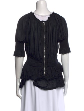 Givenchy V-Neck Short Sleeve Blouse