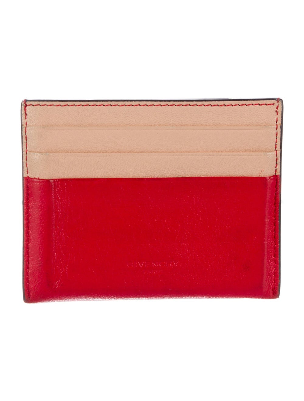 Givenchy Card Holder Neutrals & Red Leather Print… - image 2