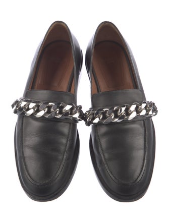 Givenchy Leather Chain-Link Accents Loafers
