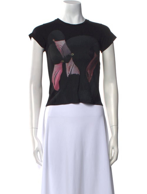 Givenchy Graphic Print Crew Neck Crop Top