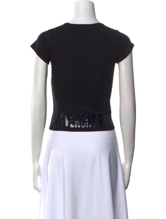 Givenchy Graphic Print Crew Neck Crop Top