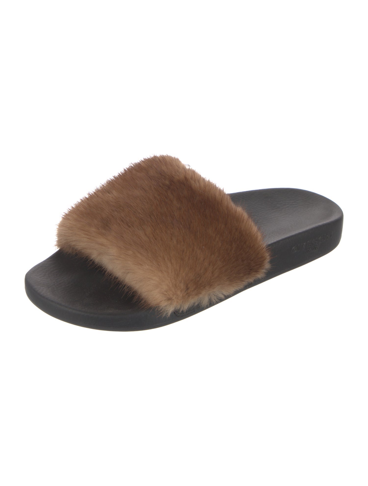Givenchy Rubber Fur Trim Slides