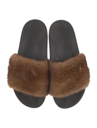 Givenchy Rubber Fur Trim Slides