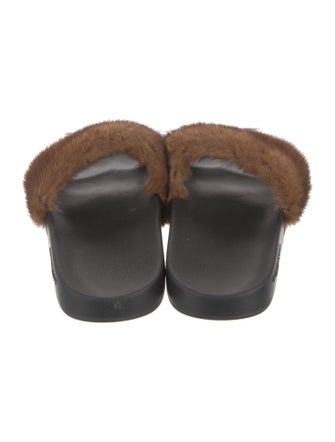 Givenchy Rubber Fur Trim Slides
