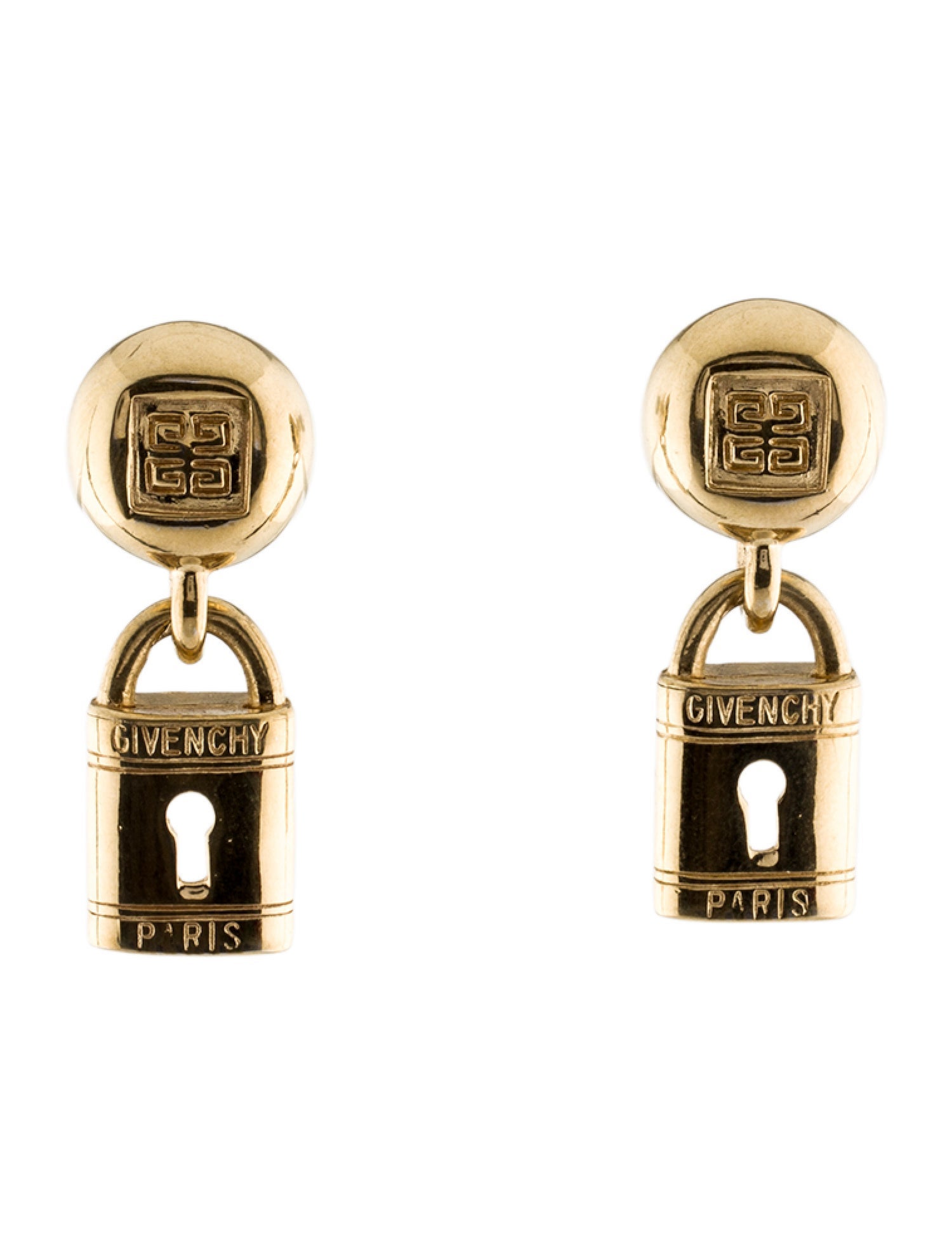 Givenchy Vintage Padlock Drop Earrings