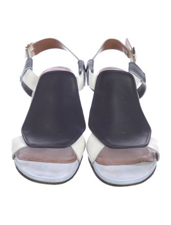 Givenchy Leather Colorblock Pattern Slingback Pumps