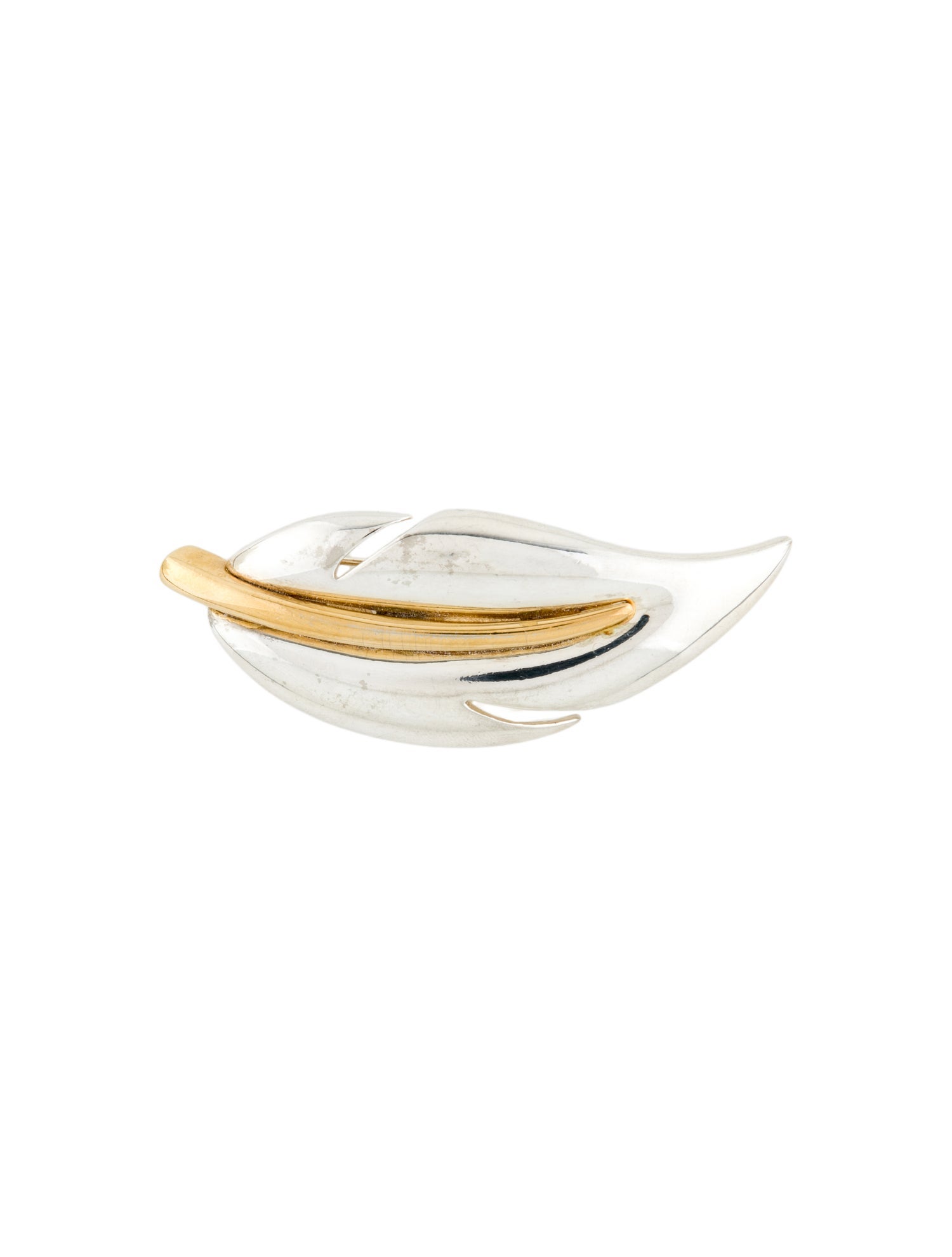 Givenchy Vintage Two Tone Leaf Brooch Pin